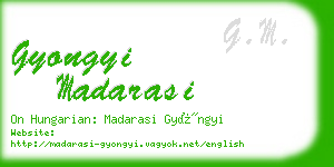 gyongyi madarasi business card